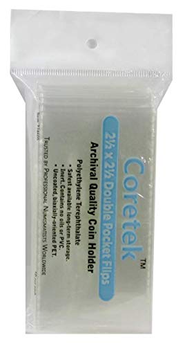Coretek 2.5" x 2.5" Museum Quality Coin Flips 50 Pack