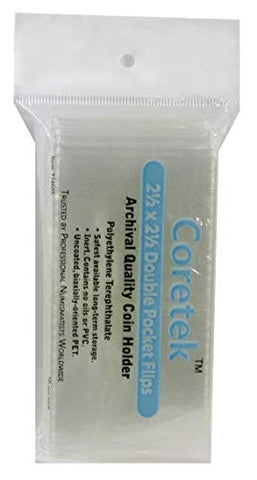 Coretek 2.5" x 2.5" Museum Quality Coin Flips 50 Pack