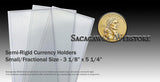Semi-Rigid Currency Holders - Small/Fractional Size 3 1/8" x 5 1/4" - Archival Safe Unplasticized Banknote Protectors - Pack of 100