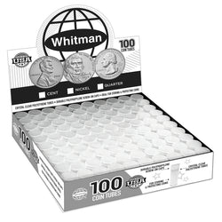 Round Cent (19mm) Crystal Clear Polystyrene Coin Tubes - Box 100