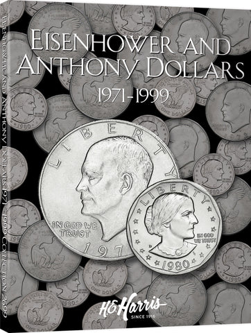 H.E. Harris & Co. Eisenhower & Anthony Dollars Coin Folder 1971-1999 #2699