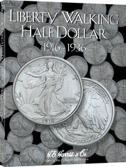 H.E. Harris & Co. US Walking Liberty Half Dollar Coin Folder 1916-1936 #2693