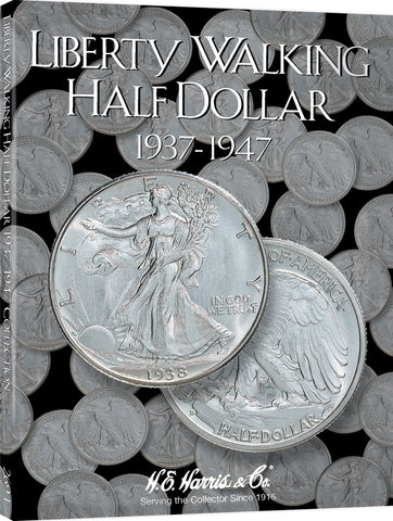 H.E. Harris & Co. US Walking Liberty Half Dollar Coin Folder 1937-1947 #2694