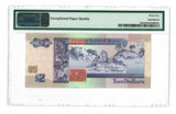 Belize 2 Dollars 1991 P-52b PMG 35 EPQ Choice Very Fine - Graded Banknote