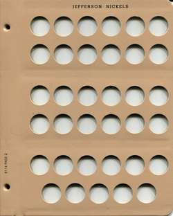 Dansco Jefferson Nickels Page 2 for Album 8114