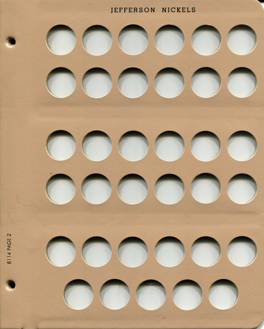Dansco Jefferson Nickels Page 2 for Album 8114
