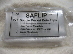 SAFLIP Double Pocket Safety Coin Flips (2" x 2", 50 Flips)