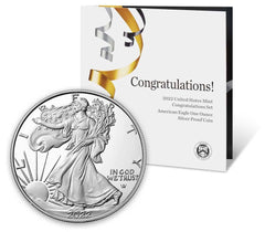 2022 W American Silver Eagle One Ounce Silver Proof Congratulations Set