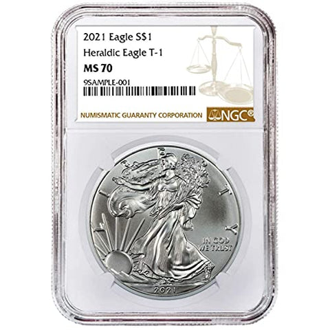 2021 American Eagle (Type I Reverse) One Ounce Silver Bullion Dollar MS70 NGC