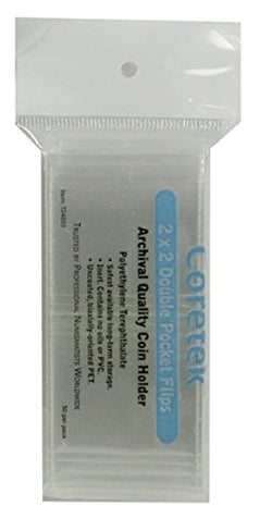 Coretek 2" x 2" Museum Quality Coin Flips 50 Pack