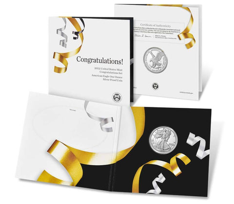 2022 W American Silver Eagle One Ounce Silver Proof Congratulations Set