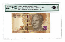 South Africa "Nelson Mandela" 20 Rand ND (2012) P-134 PMG 66 EPQ Gem Uncirculated - Graded Banknote
