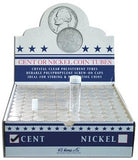 Round Cent (19mm) Crystal Clear Polystyrene Coin Tubes - Box 100