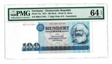 East Germany "Karl Marx" 100 Mark DDR 1975 P-31a PMG 64 EPQ Choice Unirculated - Graded Banknote
